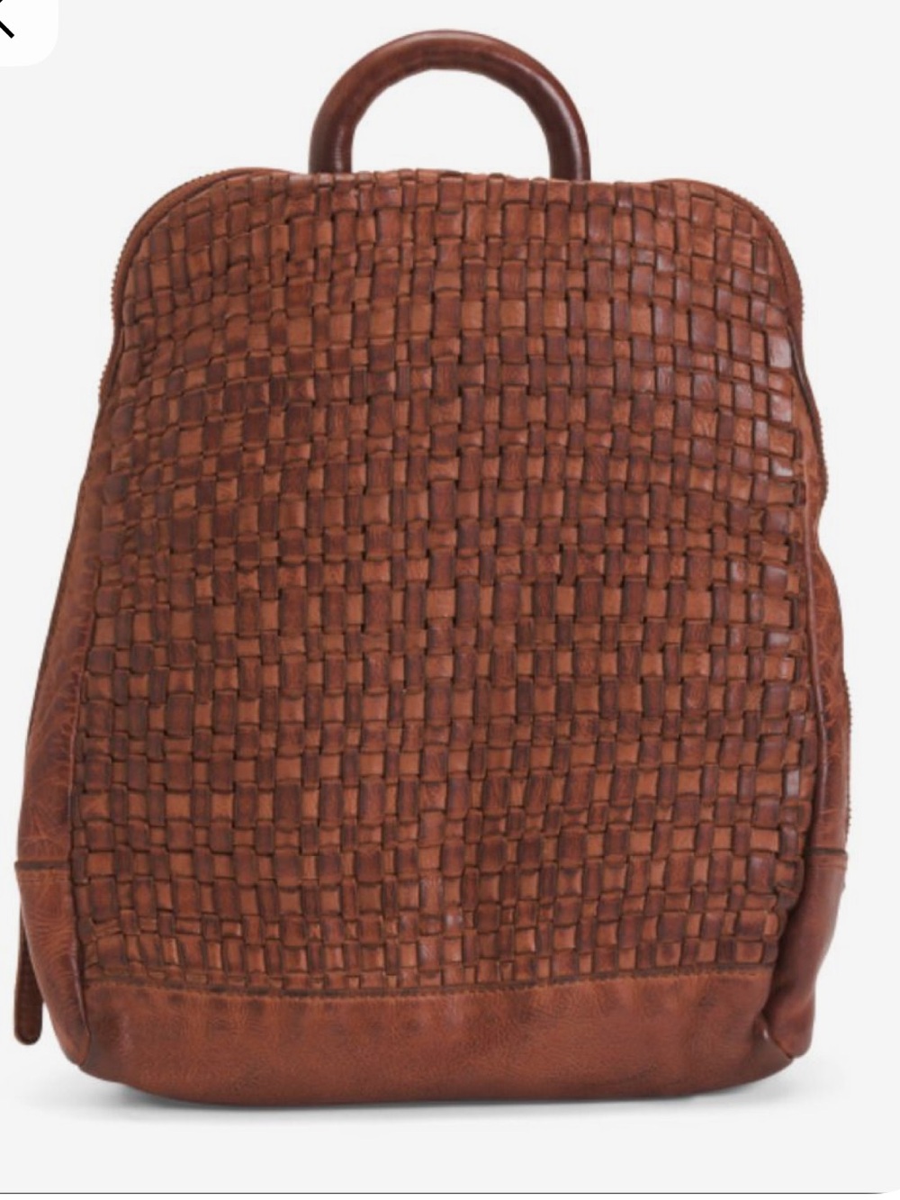 Anthropologie Vilenca Holland leather basketweave backpack purse